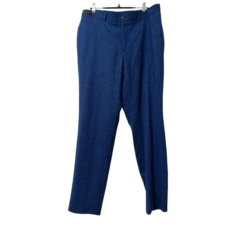 Ted Baker London Mens Roger Slim Fit Wool Blend‎ Pants Size 38 Navy Trousers NWT